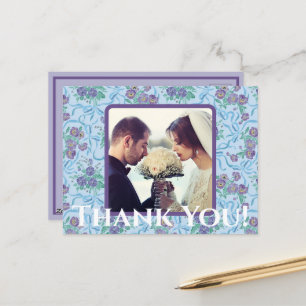 Carte Postale Rubans vintages violets bleu clair