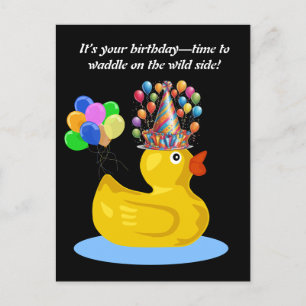 Carte Postale Rubber Duck joyeux Fun et Quirky anniversaire