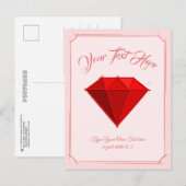 Carte Postale Rubis. Bijoux. 40 ans de mariage (Devant / Derrière)