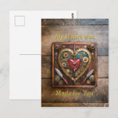 Carte Postale Rubis Coeur Steampunk Et Daggers Pour Les Guerrier (Devant / Derrière)