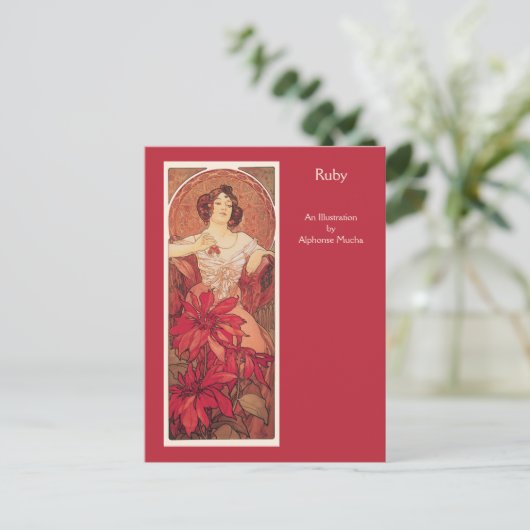Carte Postale Ruby Alphonse Mucha Precious Stones Series (Debout devant)