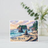 Carte Postale Ruby Beach Forks Washington (Debout devant)