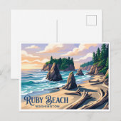 Carte Postale Ruby Beach Forks Washington (Devant / Derrière)