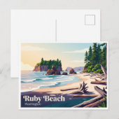 Carte Postale Ruby Beach Forks Washington (Devant / Derrière)