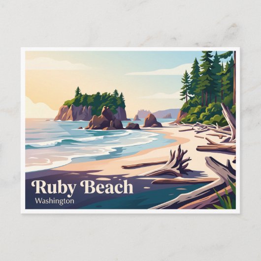 Carte Postale Ruby Beach Forks Washington (Devant)