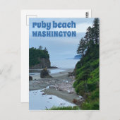 Carte Postale Ruby Beach Washington Tourisme olympique Twilight (Devant / Derrière)