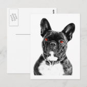 Carte Postale Ruby Eyed French Buldog Portrait (Devant / Derrière)