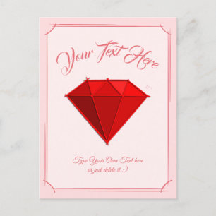 Carte Postale Ruby Gemstone. Bijouterie. 40 Anniversaire du Mari