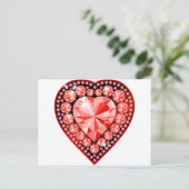 Carte Postale Ruby Gemstone Heart (Debout devant)