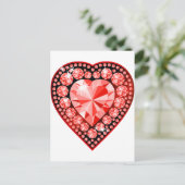 Carte Postale Ruby Gemstone Heart (Debout devant)