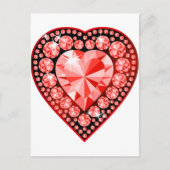 Carte Postale Ruby Gemstone Heart (Devant)