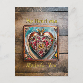 Carte Postale Ruby Pomegranate Heart Steampunk Series