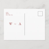 Carte Postale Ruby Red Texte simple Mariage seulement Enregistre (Dos)