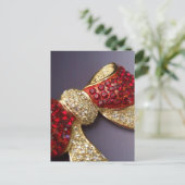 Carte postale Ruby Rhinestone Bow (Debout devant)