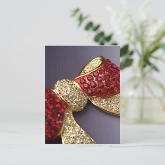 Carte postale Ruby Rhinestone Bow (Debout devant)