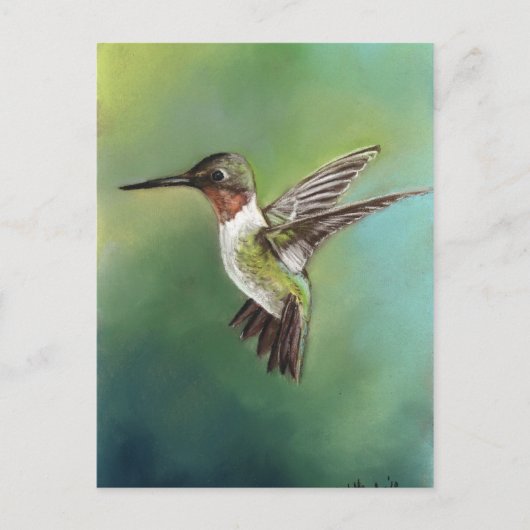 Carte postale Ruby Throsé Hummingbird Art (Devant)