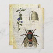 Carte Postale Ruche à fleurs d'abeilles (Devant / Derrière)