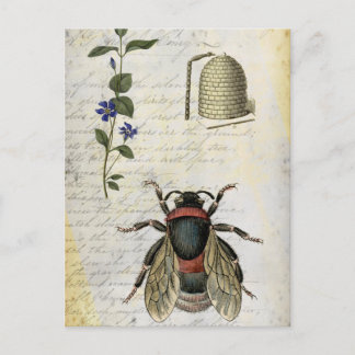 Carte Postale Ruche à fleurs d'abeilles