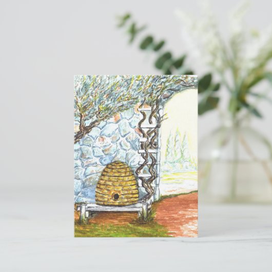 Carte Postale ruche d'abeille (Debout devant)