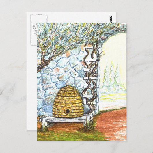 Carte Postale ruche d'abeille (Devant / Derrière)