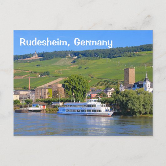 Carte Postale Rudesheim, Allemagne : Bateau de croisière (Devant)