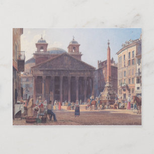 Carte Postale Rudolf von Alt - Le Panthéon et la Piazza della