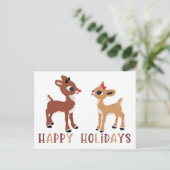 Carte Postale Rudolph classique et Clarice Reindeer (Debout devant)
