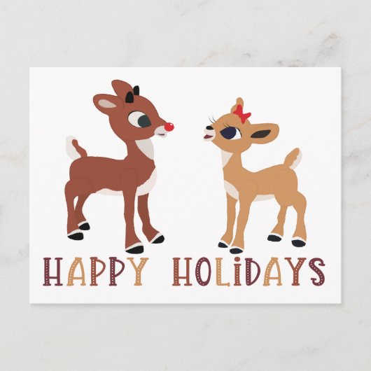 Carte Postale Rudolph classique et Clarice Reindeer (Devant)