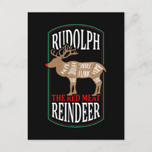 Carte Postale Rudolph Le Renne De Viande Rouge