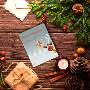 Carte Postale Rudolph neige de Noël