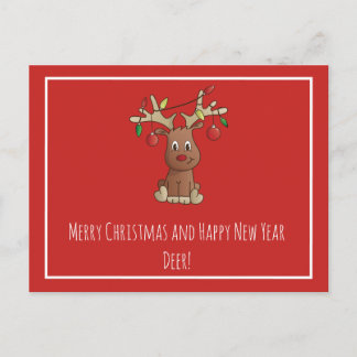 Carte Postale Rudolph, renne à nez rouge