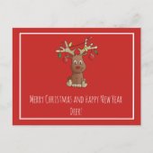 Carte Postale Rudolph, renne à nez rouge (Devant)