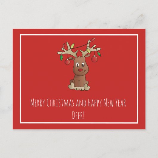 Carte Postale Rudolph, renne à nez rouge (Devant)