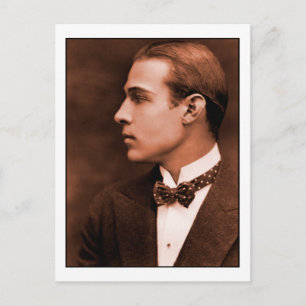 Carte Postale Rudolph Valentino Portrait Vintage Photo
