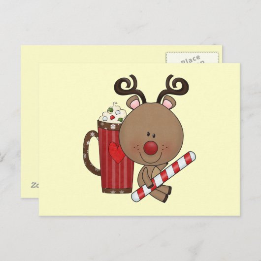 Carte Postale Rudy Reindeer Au Cocoa (Devant / Derrière)