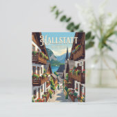Carte Postale Rue à Hallstatt Autriche (Debout devant)