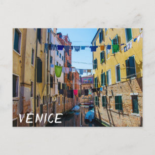Carte Postale Rue à Venise avec lave-linge Italie