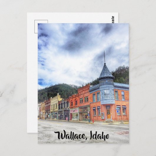 Carte Postale Rue Bank à Wallace Idaho (Devant / Derrière)