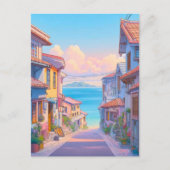 Carte Postale Rue côtière pastel d'Okinawa (Devant)