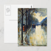 Carte Postale Rue de Berlin à la fin de l'automne, peinture d'ar (Devant / Derrière)