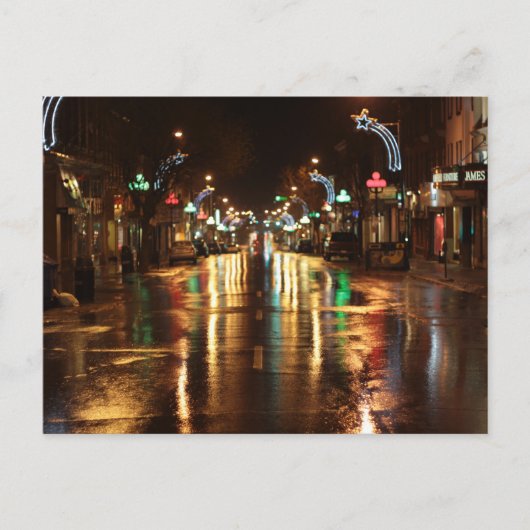 Carte Postale Rue de la ville la nuit (Devant)