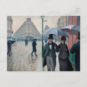 Carte Postale Rue de Paris par temps de pluie par Gustave Caille