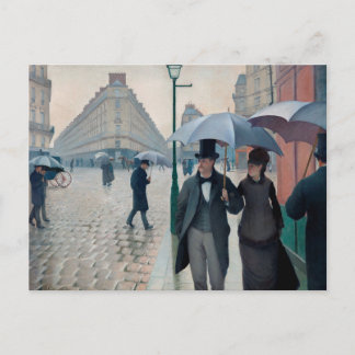 Carte Postale Rue de Paris par temps de pluie par Gustave Caille