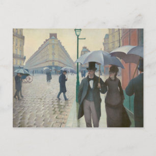 Carte Postale Rue de Paris Temps de Pluie par Gustave Caillebott