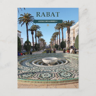 Carte Postale Rue de Rabat Mohammed V et fontaine Zellige