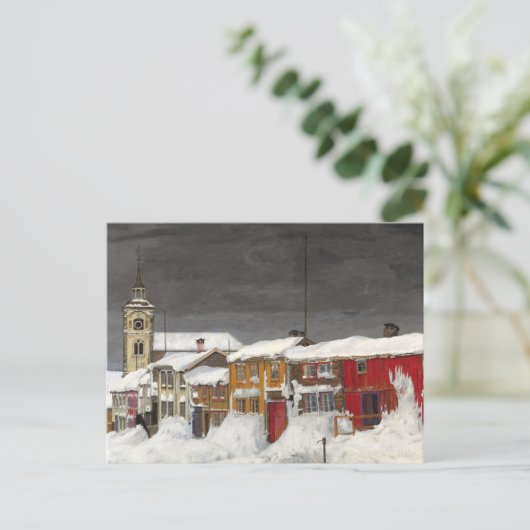 Carte Postale Rue de Røros en hiver, Art d'hiver (Debout devant)