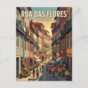 Carte Postale Rue des Fleurs Portugal