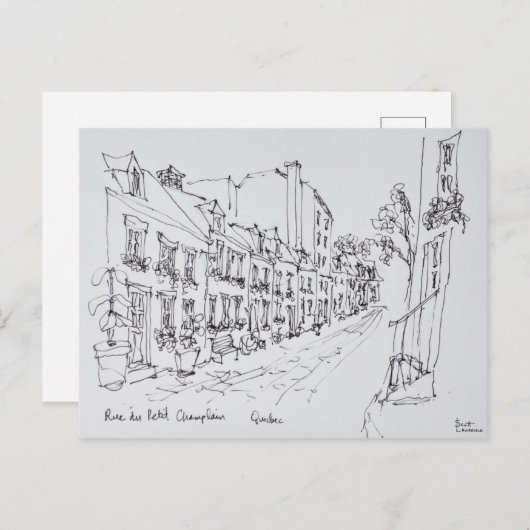 Carte Postale Rue du Petit Champlain, Québec, Canada (Devant / Derrière)