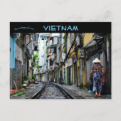 Carte Postale Rue du train de Hanoï Vietnam (Devant)
