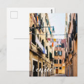 Carte Postale Rue étroite à Venise (Devant / Derrière)